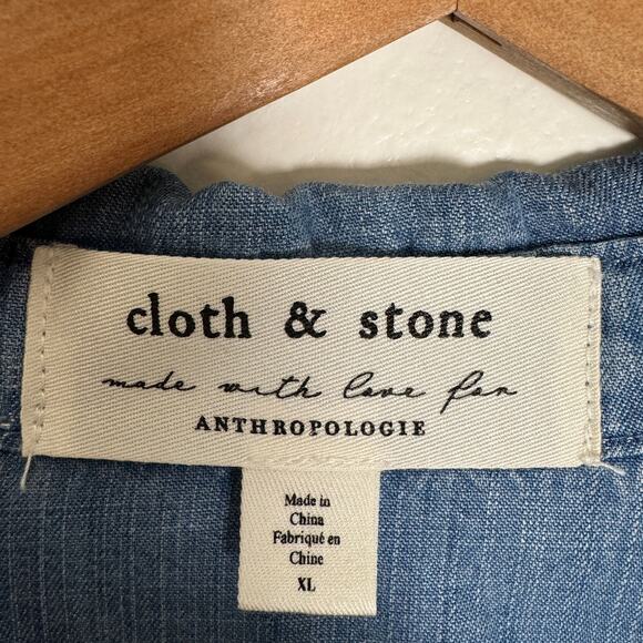 Cloth & Stone Blue Denim Blouse - Picture 3 of 10